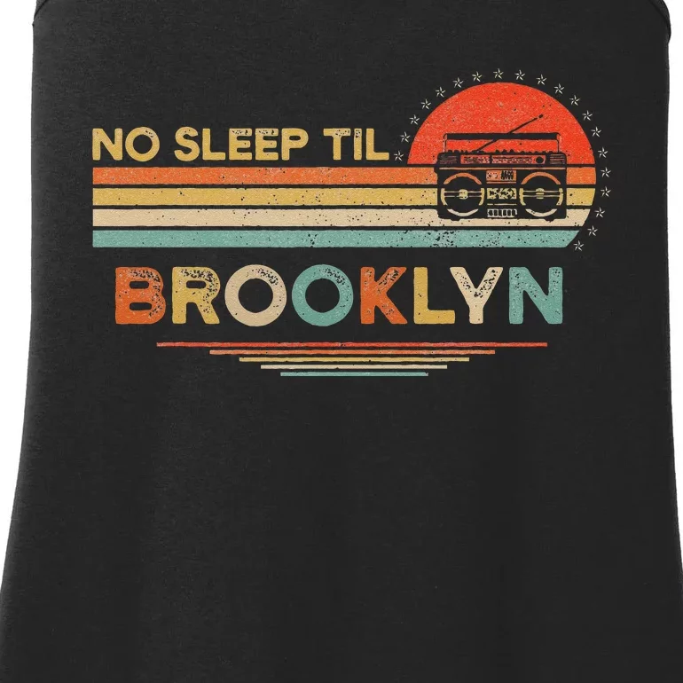 No Sleep Til Brooklyn Old School Portable Stereo Retro Ladies Essential Tank