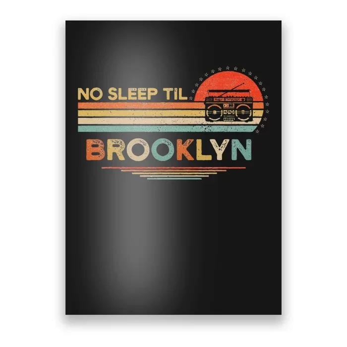 No Sleep Til Brooklyn Old School Portable Stereo Retro Poster