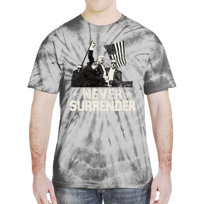 Never Surrender Trump 2024 Tie-Dye T-Shirt