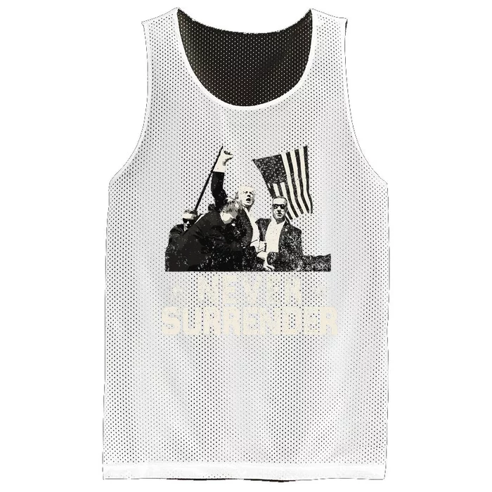 Never Surrender Trump 2024 Mesh Reversible Basketball Jersey Tank