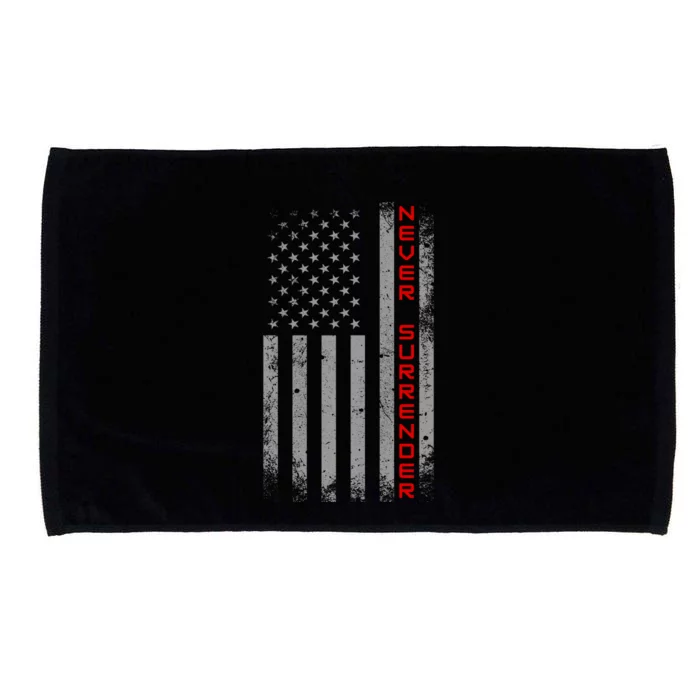 Never Surrender | Usa Flag Never Surrender Microfiber Hand Towel