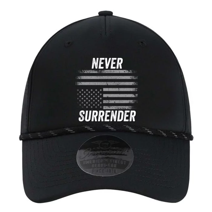 Never Surrender Usa Under Distress Distressed Usa Flag Save Our Republic 2024 Performance The Dyno Cap