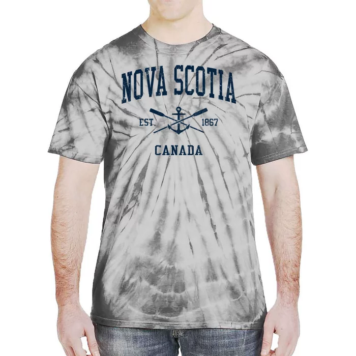 Nova Scotia Vintage Crossed Oars & Boat Anchor Tie-Dye T-Shirt