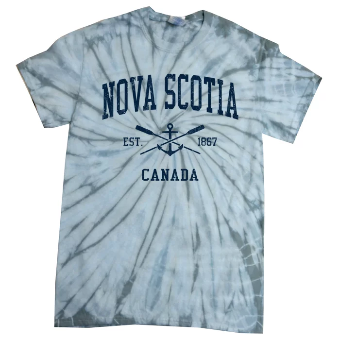 Nova Scotia Vintage Crossed Oars & Boat Anchor Tie-Dye T-Shirt