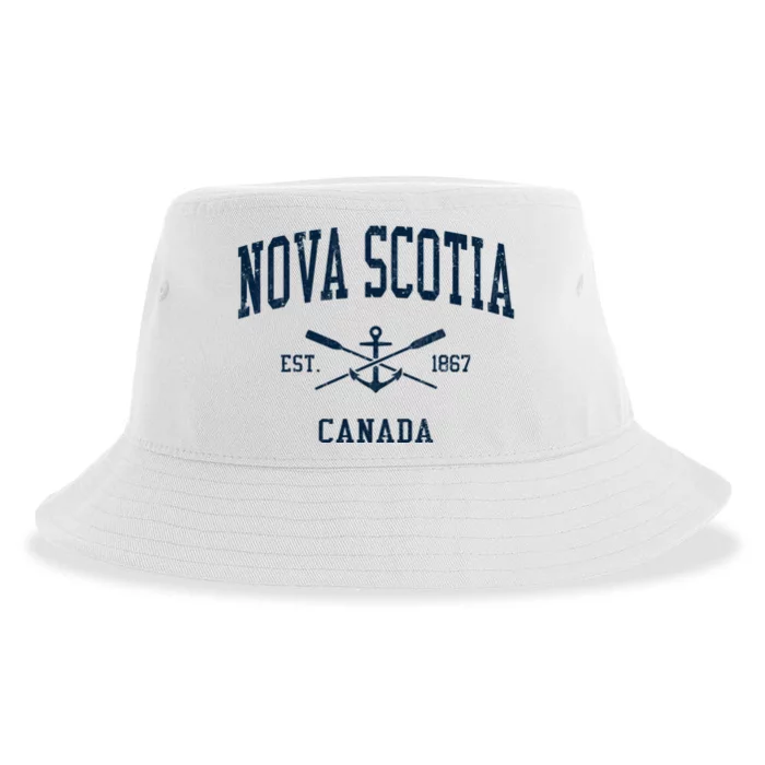 Nova Scotia Vintage Crossed Oars & Boat Anchor Sustainable Bucket Hat