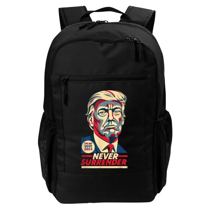 Never Surrender Vote Trump 2024 Vintage Supportive Campaign Daily Commute Backpack