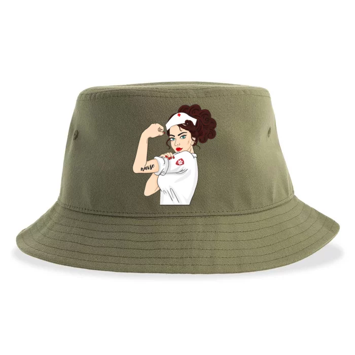 Nurse Strong Warrior Proud Nurses And Students Gift Sustainable Bucket Hat