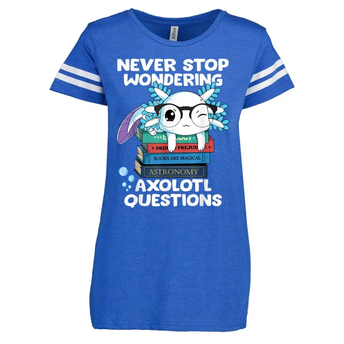 Never Stop Wondering Axolotl Questions Shirt Cute Axolotl Enza Ladies Jersey Football T-Shirt