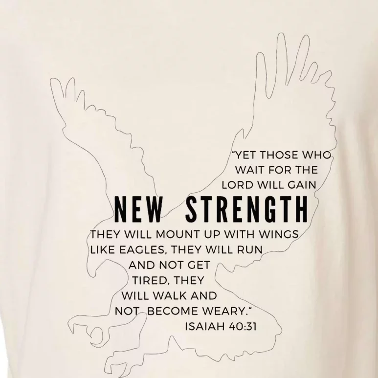 New Strength Wings Like Eagles Isaiah 4031 Blk Letter Garment-Dyed Women's Muscle Tee