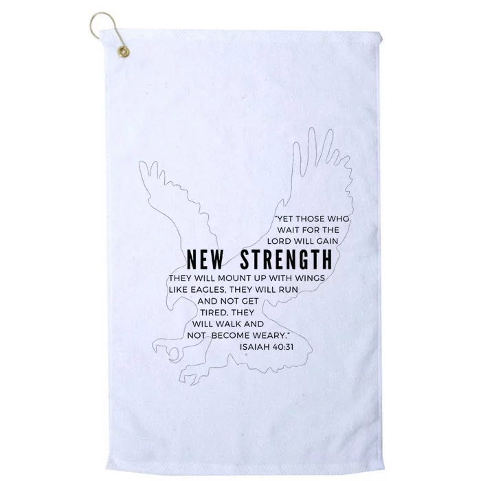 New Strength Wings Like Eagles Isaiah 4031 Blk Letter Platinum Collection Golf Towel