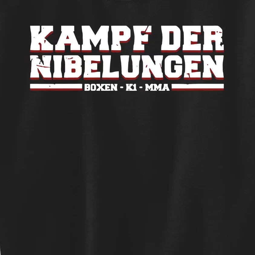 Nick Schwiderski Wearing Kampf Der Nibelungen Kids Sweatshirt