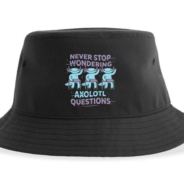 Never Stop Wondering Axolotl Questions Sustainable Bucket Hat