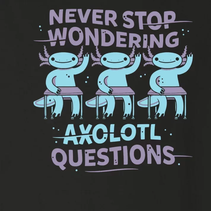 Never Stop Wondering Axolotl Questions Toddler Long Sleeve Shirt