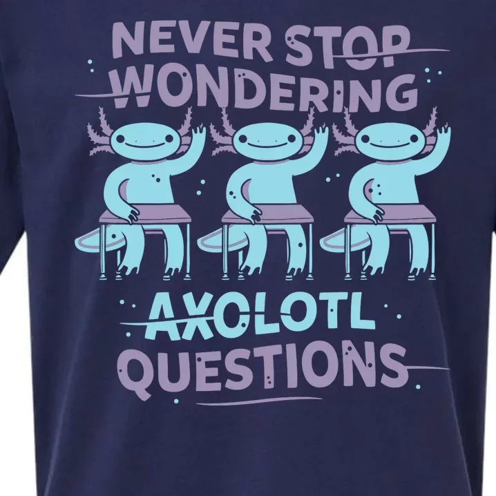 Never Stop Wondering Axolotl Questions Sueded Cloud Jersey T-Shirt