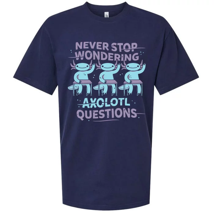 Never Stop Wondering Axolotl Questions Sueded Cloud Jersey T-Shirt