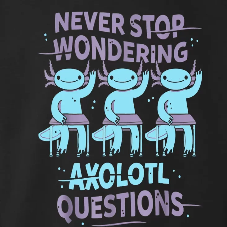 Never Stop Wondering AXOLOTL QUESTIONS For Axolotl Lovers Toddler Hoodie