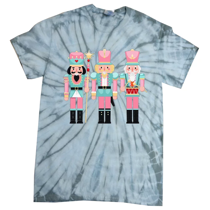 Nutcracker Squad Xmas Christmas Pajamas Tie-Dye T-Shirt