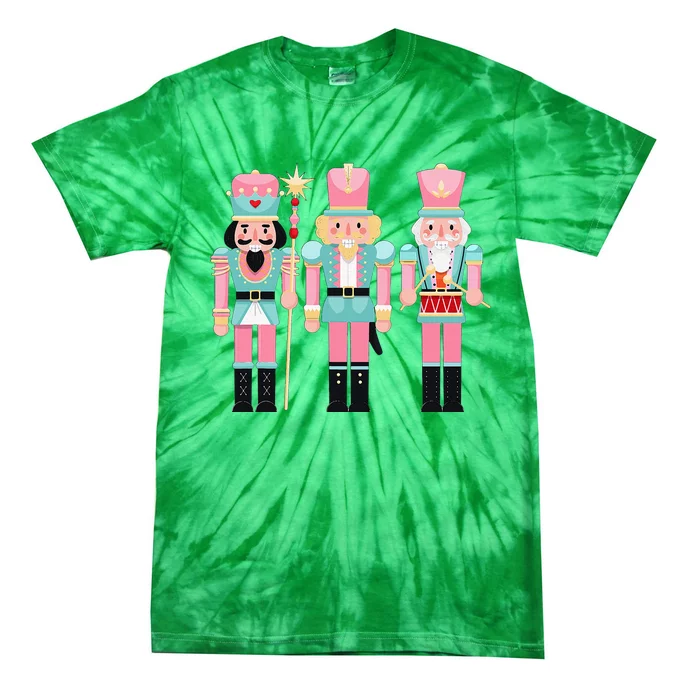 Nutcracker Squad Xmas Christmas Pajamas Tie-Dye T-Shirt