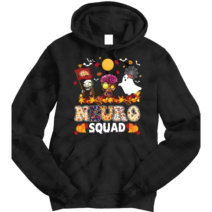 Neuro Squad Zombies Boo Brain Flag Halloween Spooky Season Tie Dye Hoodie