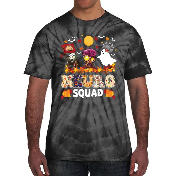 Neuro Squad Zombies Boo Brain Flag Halloween Spooky Season Tie-Dye T-Shirt