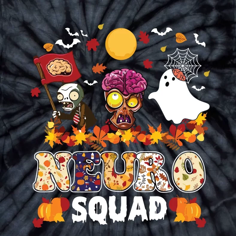 Neuro Squad Zombies Boo Brain Flag Halloween Spooky Season Tie-Dye T-Shirt