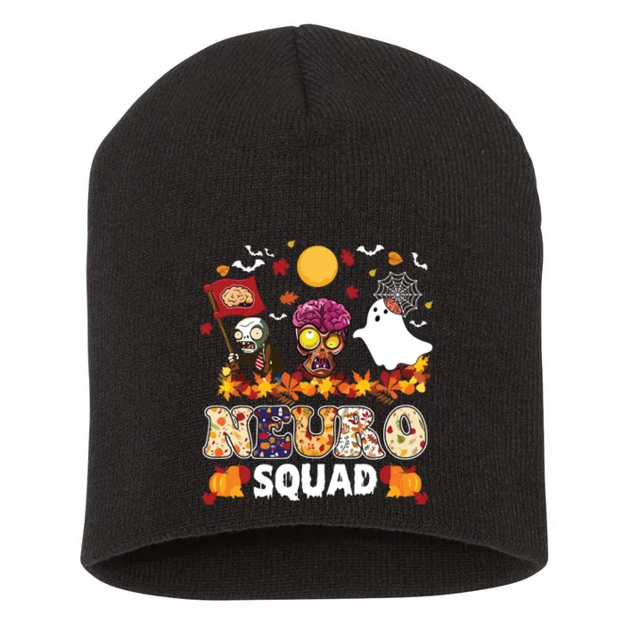 Neuro Squad Zombies Boo Brain Flag Halloween Spooky Season Short Acrylic Beanie