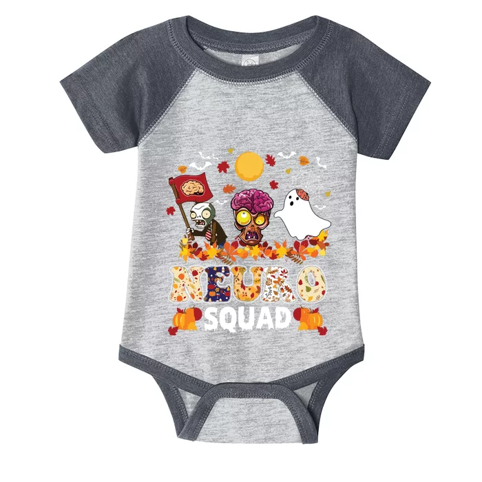 Neuro Squad Zombies Boo Brain Flag Halloween Spooky Season Infant Baby Jersey Bodysuit