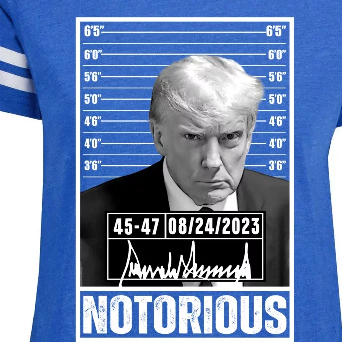 Notorious Trump 2024 Mug Shot Iconic Jail Mugshot Picture Gift Enza Ladies Jersey Football T-Shirt