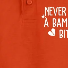 Never Trust A Bambi Eyed Biitch Funny Humor Dry Zone Grid Performance Polo