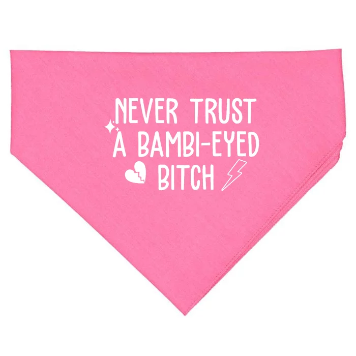 Never Trust A Bambi Eyed Biitch Funny Humor USA-Made Doggie Bandana