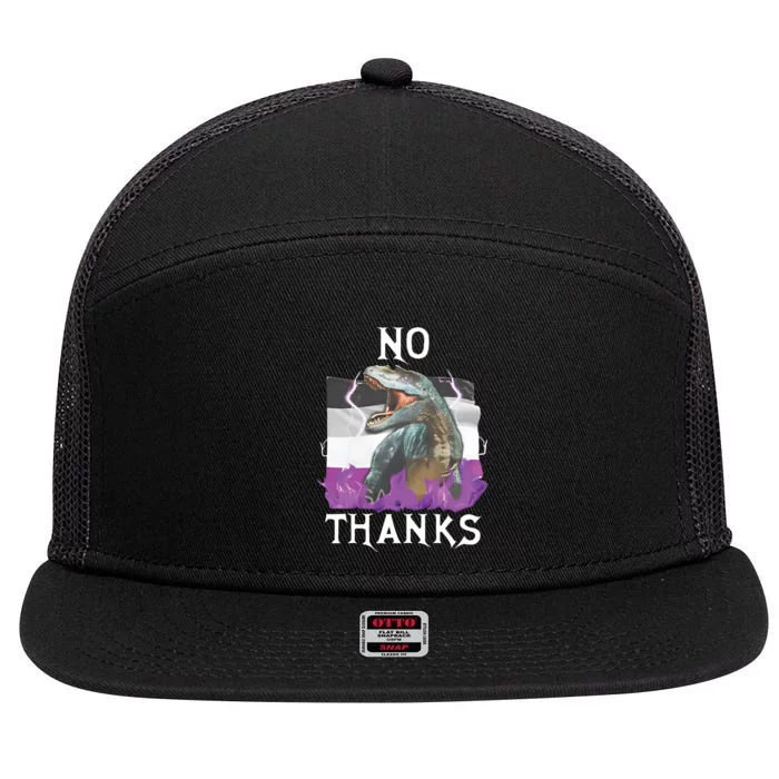 No Thanks Asexual Flag 7 Panel Mesh Trucker Snapback Hat