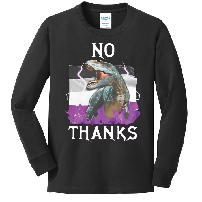 No Thanks Asexual Flag Kids Long Sleeve Shirt