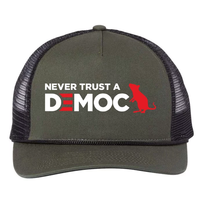 Never Trust A Democrat Retro Rope Trucker Hat Cap