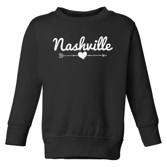 Nashville Tennessee Arrow Heart Music City Souvenir Gift Toddler Sweatshirt