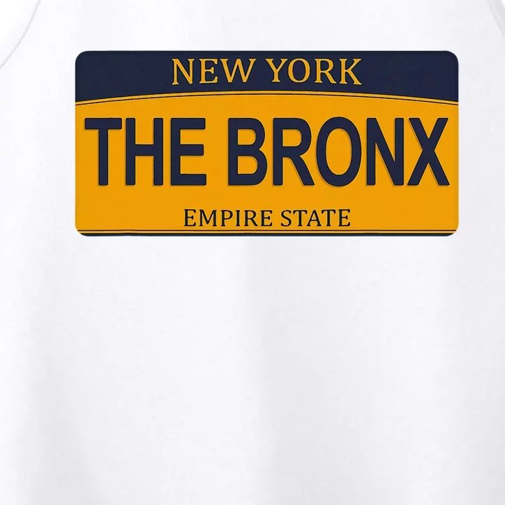 Nyc The Bronx New York City The Bronx License Plate Performance Tank