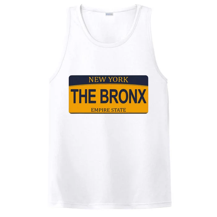 Nyc The Bronx New York City The Bronx License Plate Performance Tank