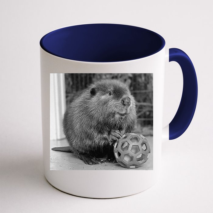 Nibi The Beaver With The Moon Vintage Beaver Lover Front & Back Coffee Mug