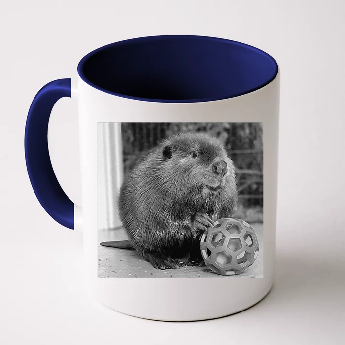 Nibi The Beaver With The Moon Vintage Beaver Lover Front & Back Coffee Mug