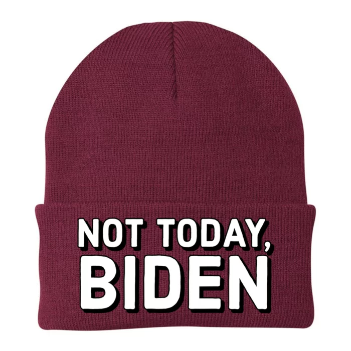 Not Today Biden Anti Sleepy Joe Funny Conservative Usa Gift Knit Cap Winter Beanie