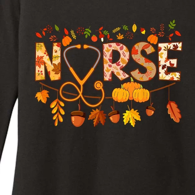 Nurse Thanksgiving Cute Gift Health Worker Nursing Fall Nurse Gift Womens CVC Long Sleeve Shirt