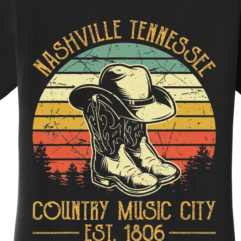 Nashville Tennessee Cowboy Boots Hat Country Music City Women's T-Shirt