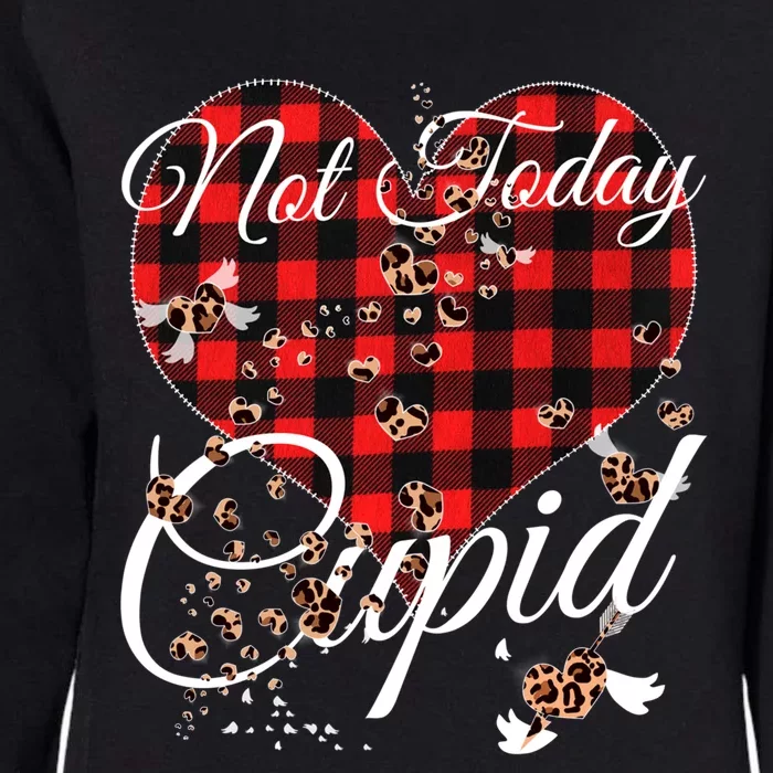 Not Today Cupid Cute Red Plaid Leopard Hearts Valentines Day Gift Womens California Wash Sweatshirt