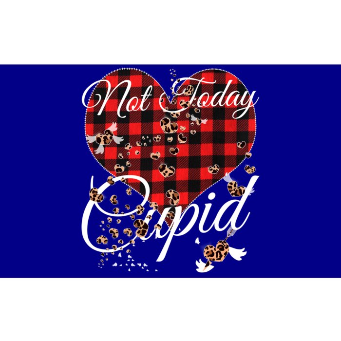 Not Today Cupid Cute Red Plaid Leopard Hearts Valentines Day Gift Bumper Sticker