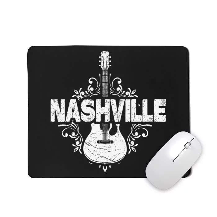 Nashville Tennessee Country Music Lovers Retro Guitar Player Mousepad