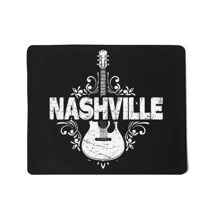 Nashville Tennessee Country Music Lovers Retro Guitar Player Mousepad