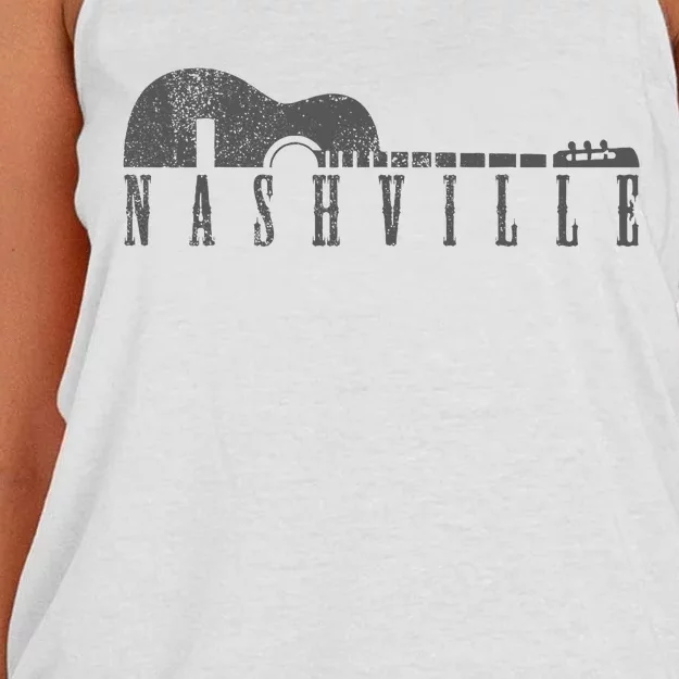 Nashville Tennessee Country Music City Guitar Gift Women's Knotted Racerback Tank