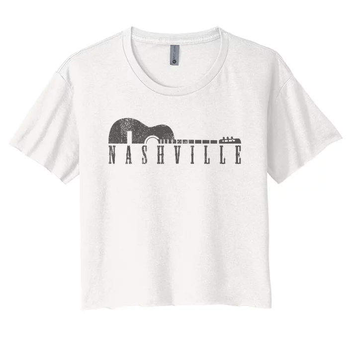 Nashville Tennessee Country Music City Guitar Gift Women's Crop Top Tee