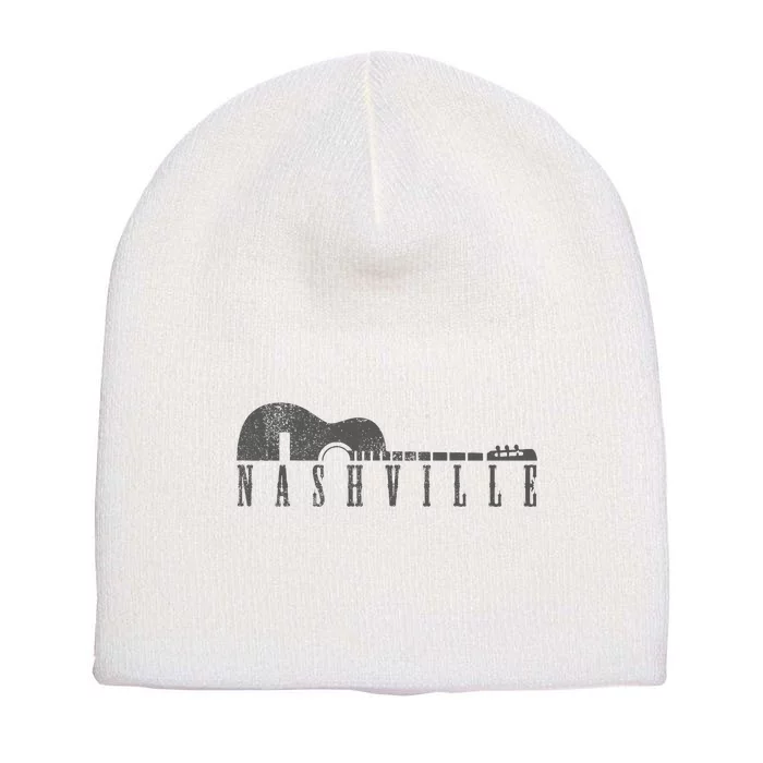 Nashville Tennessee Country Music City Guitar Gift Short Acrylic Beanie