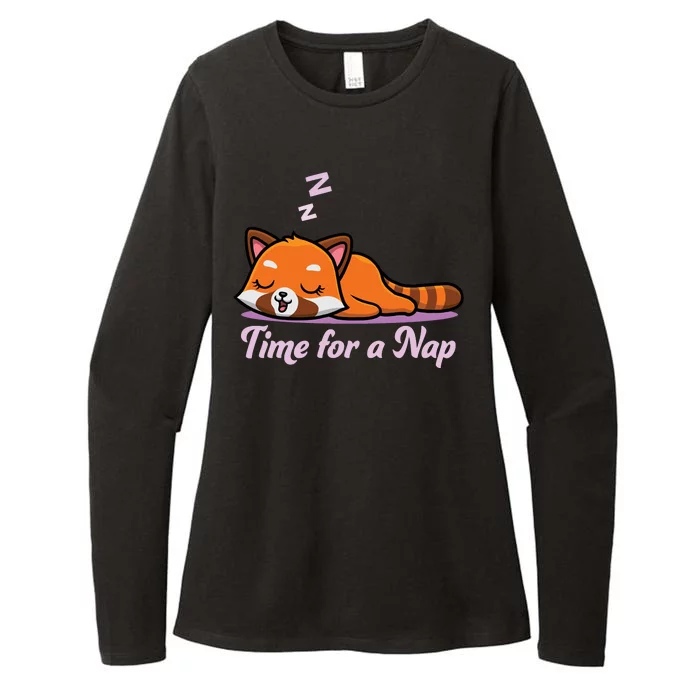 Nap Time Cute Red Panda Womens CVC Long Sleeve Shirt