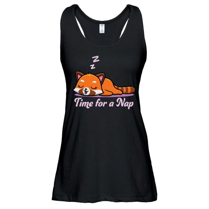 Nap Time Cute Red Panda Ladies Essential Flowy Tank